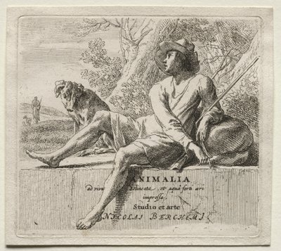 Animalia: Frontispice, Berger et Chien - Nicolaes Berchem