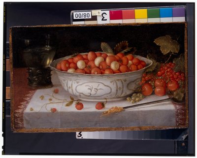 Nature morte de fraises des bois dans un bol en porcelaine Wanli - Nicolaes Gillis