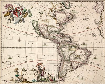 Carte des Amériques, vers 1671 - Nicolaes Jansz (1586 1652) Visscher