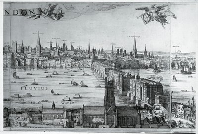 Vue de la ville de Londres avec le pont de Londres - Nicolaes Jansz (1586 1652) Visscher