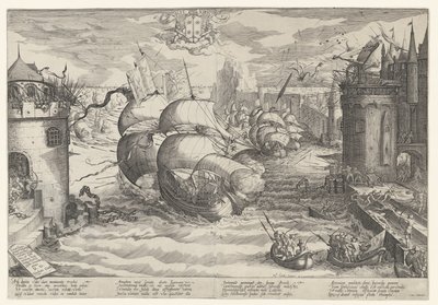 Prise de Damiate et franchissement de la chaîne, 1219 - Nicolaes Jansz. Clock