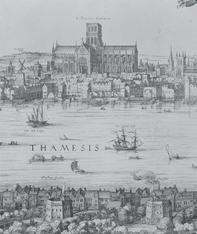 Panorama de Londres et de la Tamise (détail) - Nicolaes Jansz Visscher