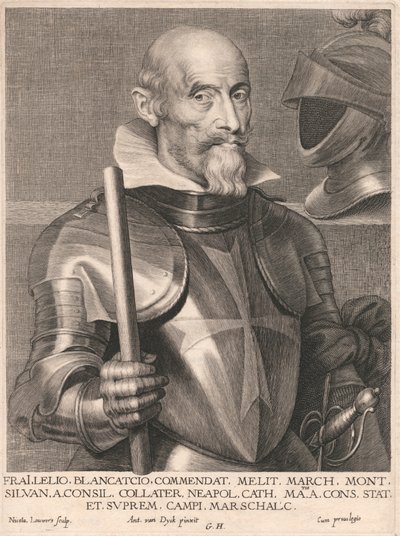 Frai.Lelio. Blancatcio. Commendat, Melit. March. Mont. Silvan. a.Consil. Collater. Neapol. Cath. Matis. a. Cons. Stat. et. Suprem. Campi. Arcschalc. - Nicolaes Lauwers