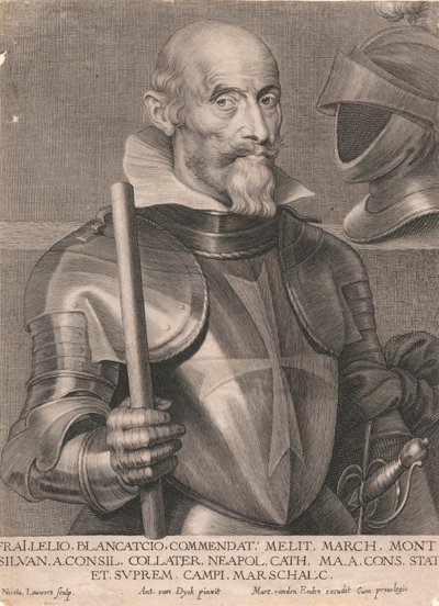 Frai. Lelio Blancatcio, Commendat. Merlit March, Mont. Silvan. Aconsil. Collater. Neapol. Cath. Ma. a. Cons. Stat et. Suprem. Campi, Marschalc. - Nicolaes Lauwers