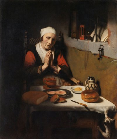 Vieille femme disant la grâce, connue sous le nom de 
