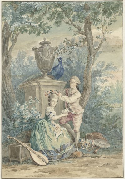 Couple élégant dans un parc - Nicolaes Muys