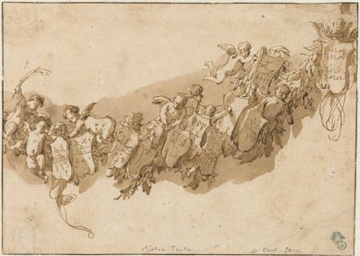 Guirlande héraldique entourée d