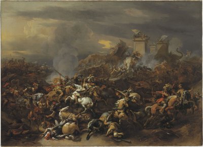 Alexandre le Grand combattant Porus - Nicolaes Pietersz. Berchem