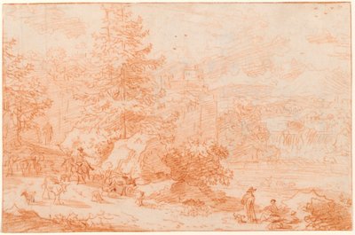 Paysage nordique fantaisiste évoquant Tivoli - Nicolaes Pietersz Berchem
