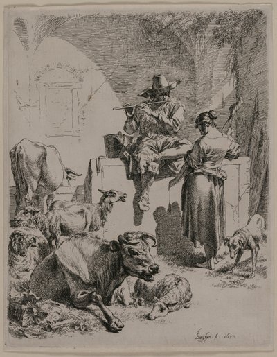 Le Berger joueur de flûte - Nicolaes Pietersz. Berchem