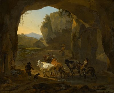 Bergers dans une grotte - Nicolaes Pietersz. Berchem