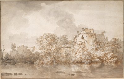Paysage fluvial près de Montfoort - Nicolaes Pietersz. Berchem
