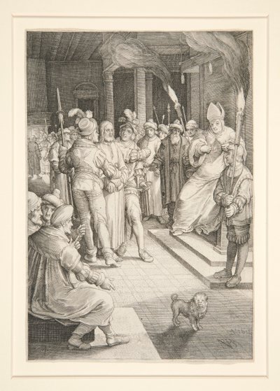Christ devant Caïphe (Série de la Passion) - Nicolaes de Bruyn