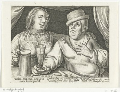 Homme et femme buvant - Nicolaes de Bruyn