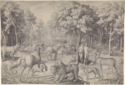 Ève tentant Adam de manger le fruit défendu - Nicolaes de Bruyn