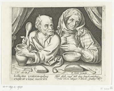 Homme et femme mangeant de la bouillie - Nicolaes de Bruyn