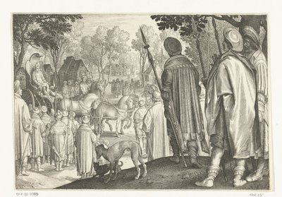 Triomftocht van Jozef in zegewagen van farao - Nicolaes de Bruyn