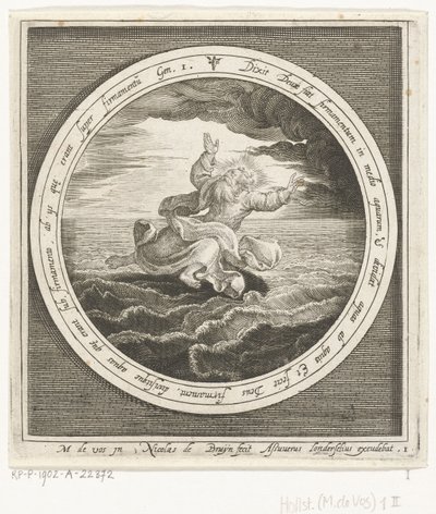 Deuxième jour de la création : Dieu sépare les eaux en ciel et mer (Van schepping tot verdrijving uit paradijs) - Nicolaes de Bruyn