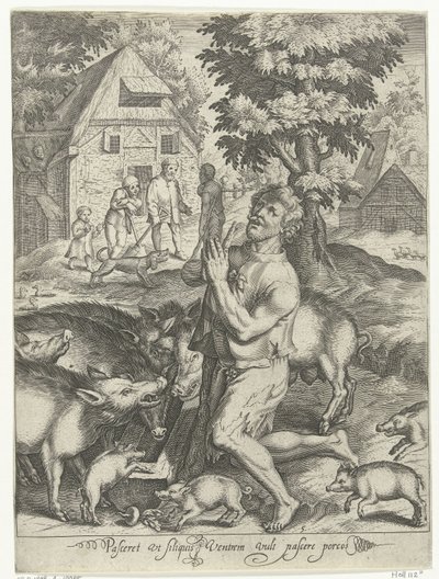 Fils prodigue comme gardien de porcs - Nicolaes de Bruyn