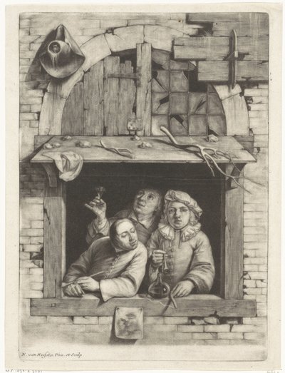 Trois fumeurs à une fenêtre - Nicolaes van Haeften