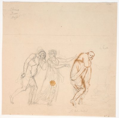 Davus Mysis et Chremes. Étude pour le tableau Chremes écoute la conversation de (la servante) Mysis et Davus - Nicolai Abildgaard
