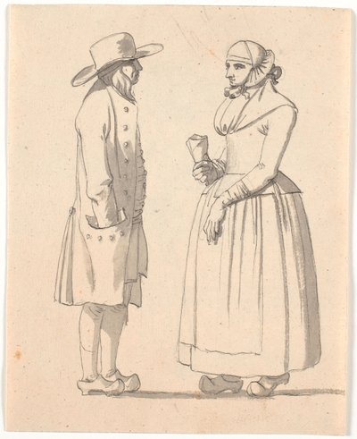 Un paysan et sa femme se tenant face à face - Nicolai Abildgaard
