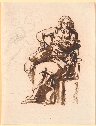 Un poète jouant des cordes du luth - Nicolai Abildgaard