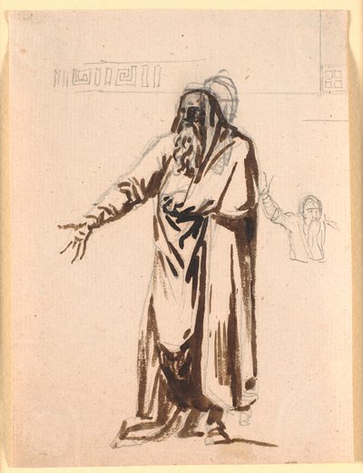 Un vieil homme grec debout avec la main droite tendue - Nicolai Abildgaard