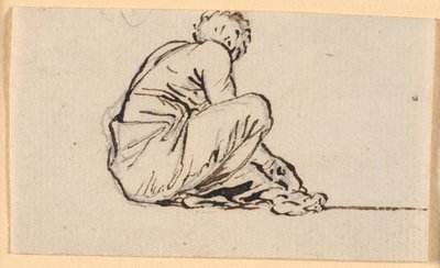 Un homme accroupi, vu de côté - Nicolai Abildgaard