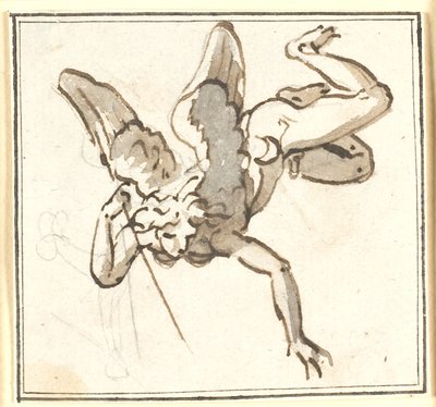 Un Cupidon flottant avec une flèche à la main - Nicolai Abildgaard