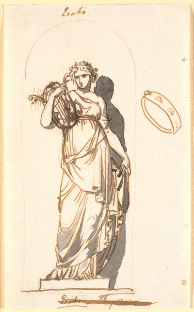 Érato, muse de la poésie amoureuse, comme statue dans une niche - Nicolai Abildgaard