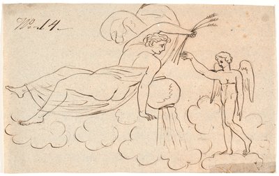 Éros et une femme flottante - Nicolai Abildgaard