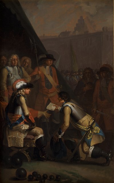 Magnus Stenbock rend la forteresse de Tønningen à Frederik IV en 1714 - Nicolai Abildgaard