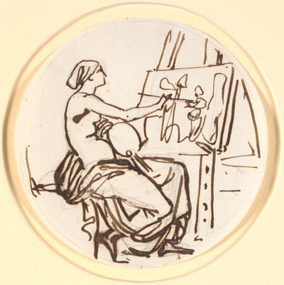 Le génie de la peinture. Composition circulaire - Nicolai Abildgaard