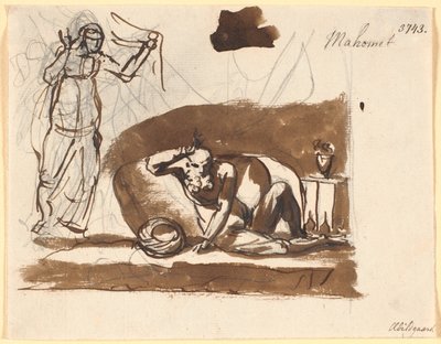 Muhamed, assis entre des coussins, à gauche une figure féminine - Nicolai Abildgaard