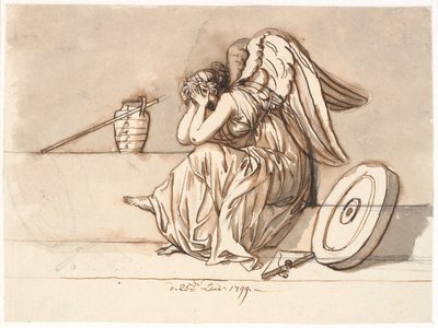 Némésis se couvre les yeux de chagrin. Allégorie sur le bannissement de P.A. Heiberg - Nicolai Abildgaard
