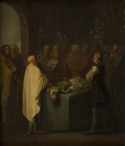 Niels Klim assiste à la condamnation du prince défunt de Potuan - Nicolai Abildgaard
