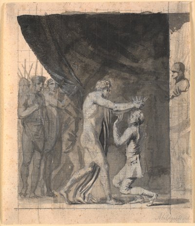 Niels Klim couronné empereur à Qvarma - Nicolai Abildgaard