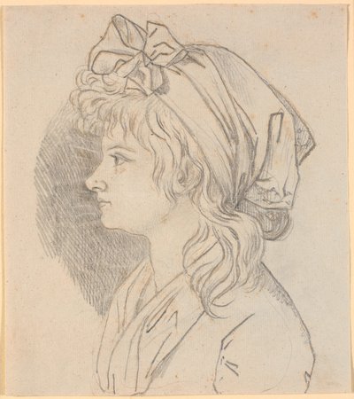 Portrait de profil de la deuxième épouse du peintre Juliane Marie Abildgaard, née Ottesen. Préparation pour un portrait au musée de Frederiksborg - Nicolai Abildgaard