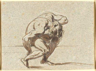 Figure courbée avec la main gauche sur la nuque - Nicolai Abildgaard