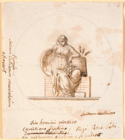 Figure féminine allégorique assise - Nicolai Abildgaard