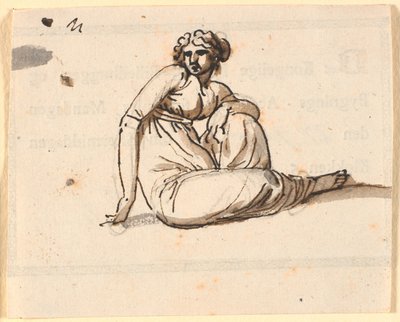 Femme assise avec le genou gauche levé - Nicolai Abildgaard