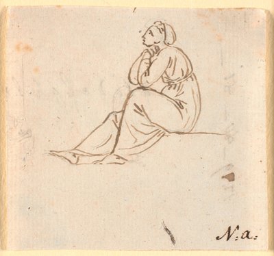 Figure féminine assise de profil à gauche - Nicolai Abildgaard