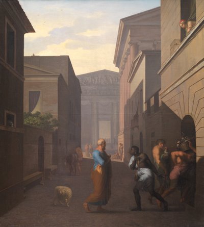 Simo et son ancien esclave Sosia. De Andria de Térence. - Nicolai Abildgaard