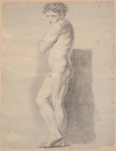 Modèle debout. Profil gauche. Bras croisés sur la poitrine. Pieds croisés - Nicolai Abildgaard