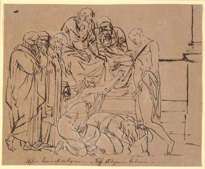 Thésée supplié par Ismène et Antigone. D