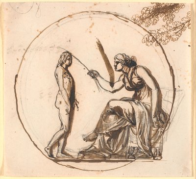 Esquisse avec deux figures pour le relief de la libération du monument de la liberté - Nicolai Abildgaard