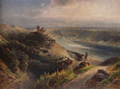 Burg Katz avec vue sur la Lorelei, 1923 - Nicolai Astudin