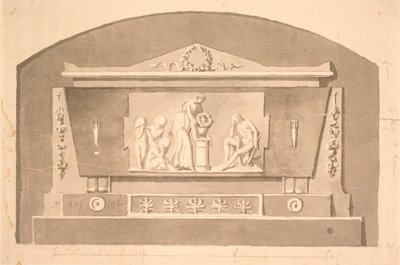 Esquisse pour un sarcophage avec relief pour le monument funéraire de Gandil au cimetière d