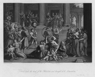 Le Triomphe de David, I Samuel XVII, 54 - Nicolas (after) Poussin